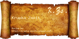 Krupka Zsolt névjegykártya